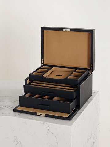 SMYTHSON Panama textured-leather jewelry box