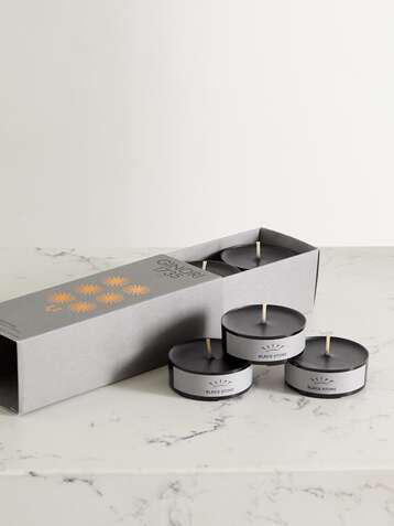 GINORI Black Stone set of six scented tealight candles, 6 x 40g