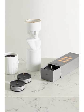 GINORI Black Stone set of six scented tealight candles, 6 x 40g