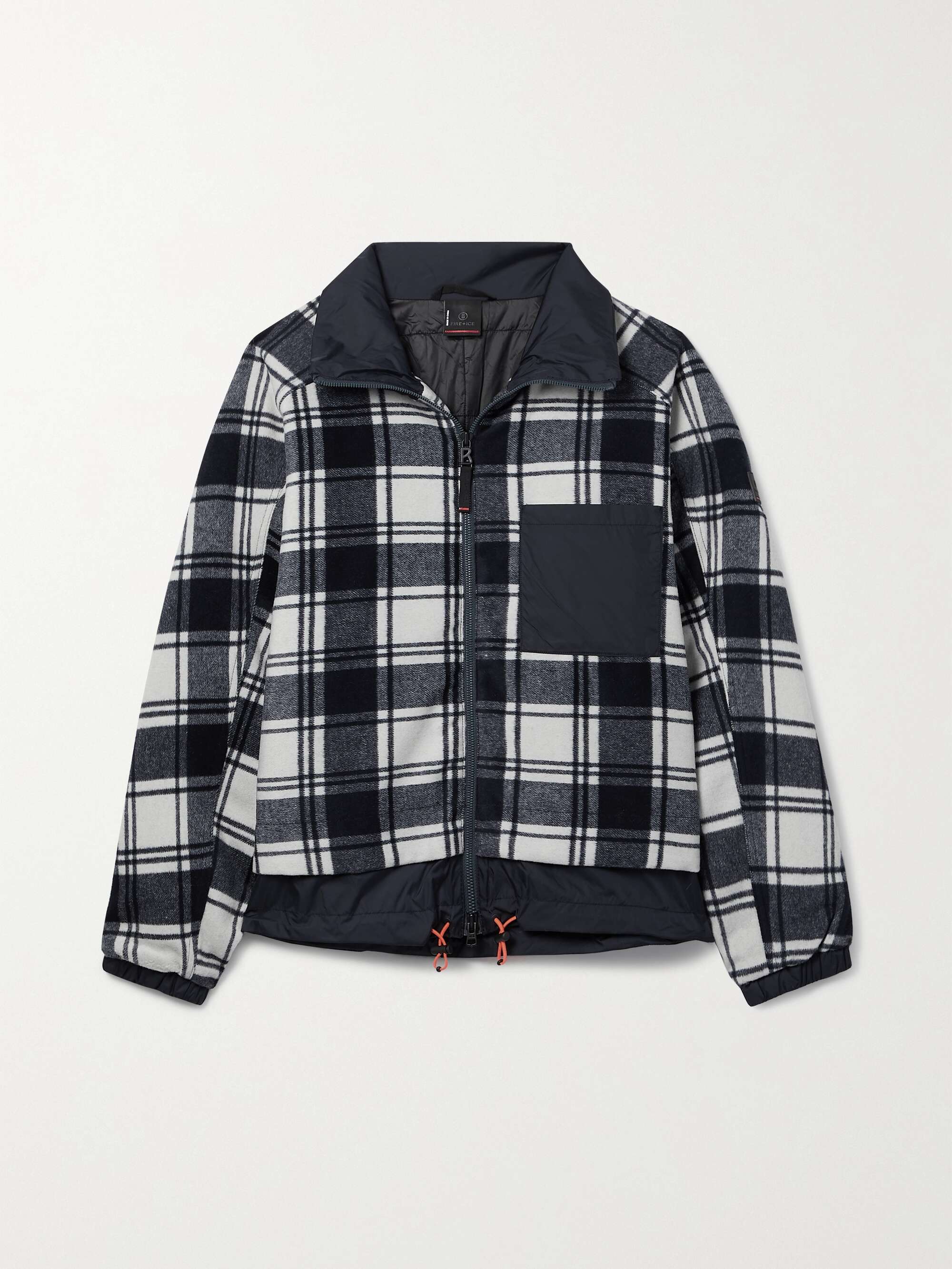 Bogner FIRE+ICE - Tica Paneled Padded Checked Wool-Blend Fleece Ski Jacket - Blue - FR42 - Net A Porter