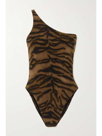 NORMA KAMALI Mio one-shoulder tiger-print swimsuit