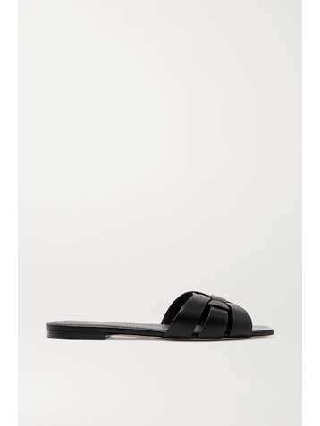 SAINT LAURENT Nu Pieds woven leather slides