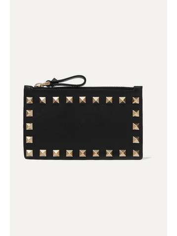 VALENTINO Porte-cartes en cuir Rockstud Valentino Garavani