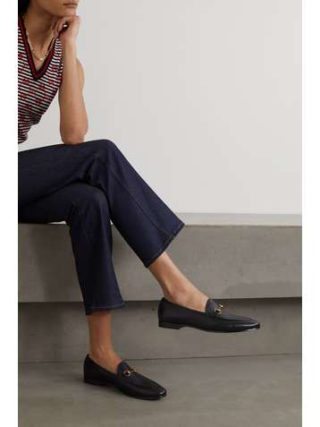 GUCCI Jordaan horsebit-detailed leather loafers