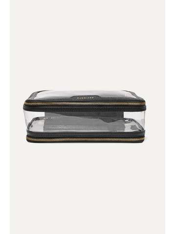 ANYA HINDMARCH In-Flight leather-trimmed PVC cosmetics case
