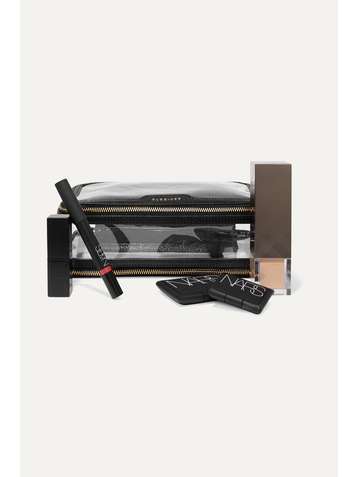 ANYA HINDMARCH In-Flight leather-trimmed PVC cosmetics case