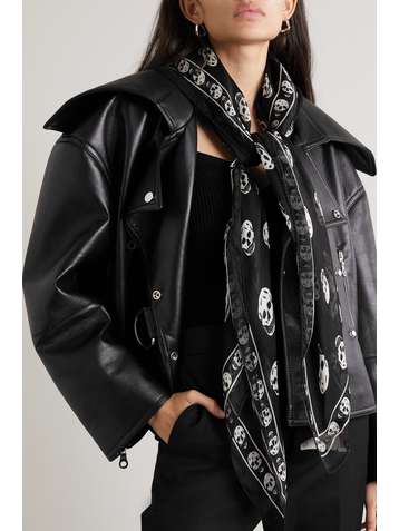 ALEXANDER MCQUEEN Printed silk-chiffon scarf