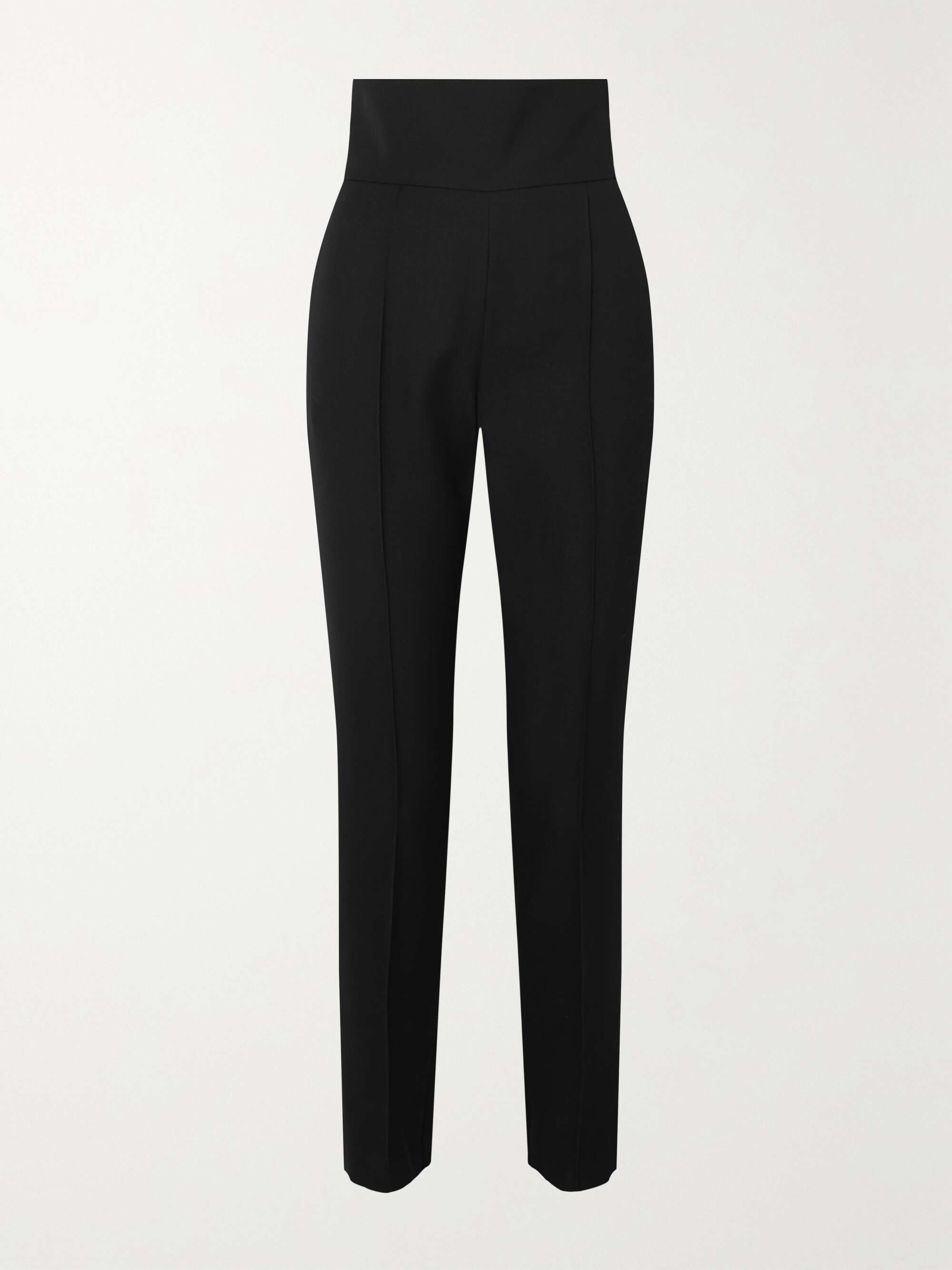 Wool-blend gabardine slim-leg pants
