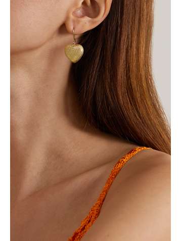 CAROLINA BUCCI Heart 18-karat gold earrings