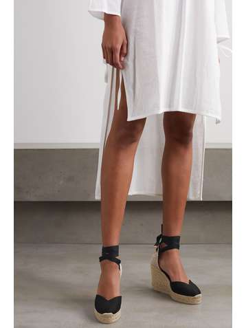 CASTAÑER + NET SUSTAIN Chiara 80 canvas wedge espadrilles