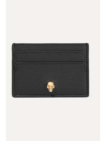 ALEXANDER MCQUEEN Porte-cartes en cuir texturé à ornement