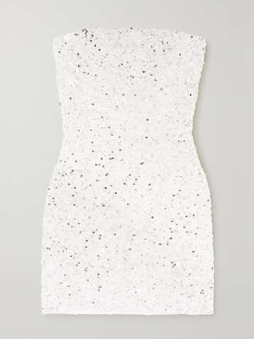 RETROFÊTE Heather sequined chiffon mini dress