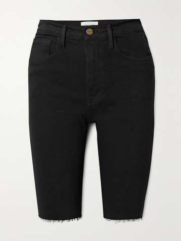 FRAME Le Vintage Bermuda frayed denim shorts