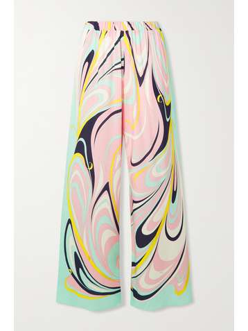 EMILIO PUCCI Printed voile wide-leg pants