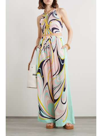 EMILIO PUCCI Printed voile wide-leg pants