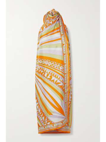 EMILIO PUCCI Albizia convertible printed silk-twill midi dress