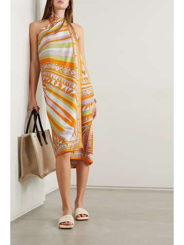 EMILIO PUCCI Albizia convertible printed silk-twill midi dress