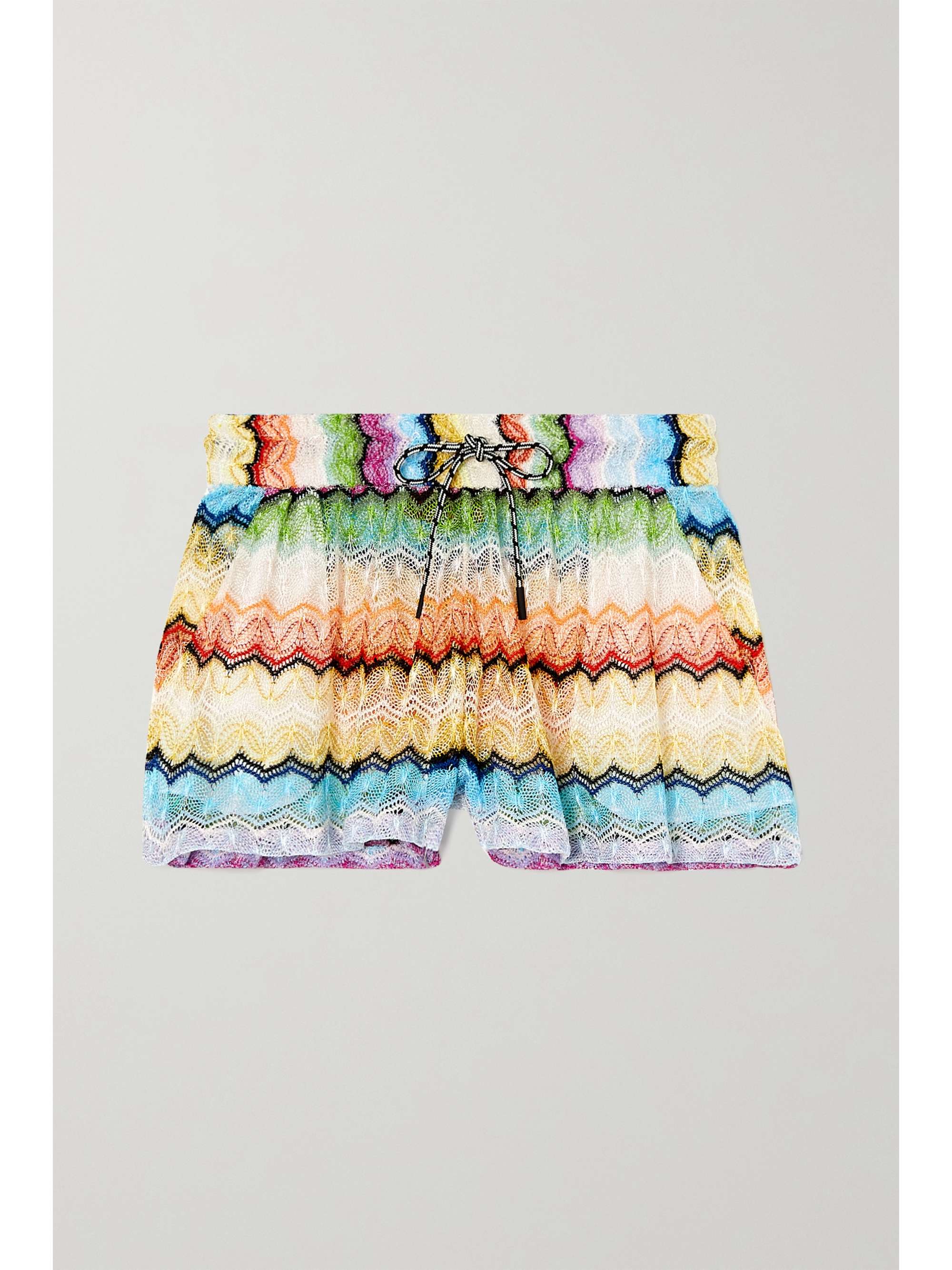 Blue Striped crochet-knit shorts 