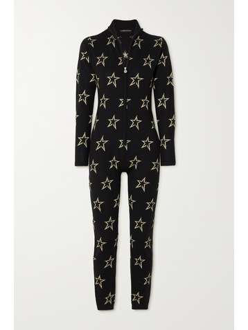 PERFECT MOMENT Floro metallic intarsia wool-blend bodysuit