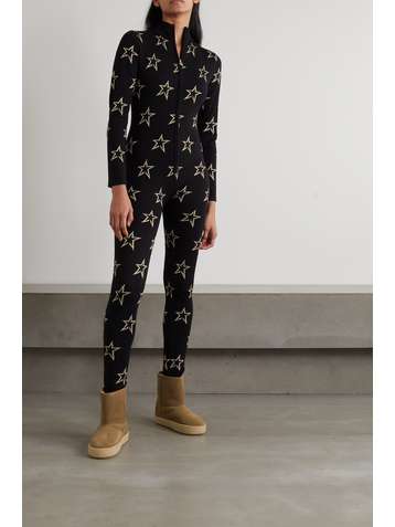 PERFECT MOMENT Floro metallic intarsia wool-blend bodysuit