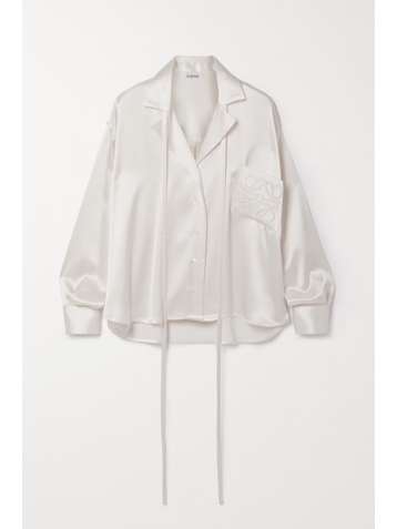 LOEWE Embroidered satin blouse