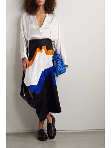 LOEWE Embroidered satin blouse