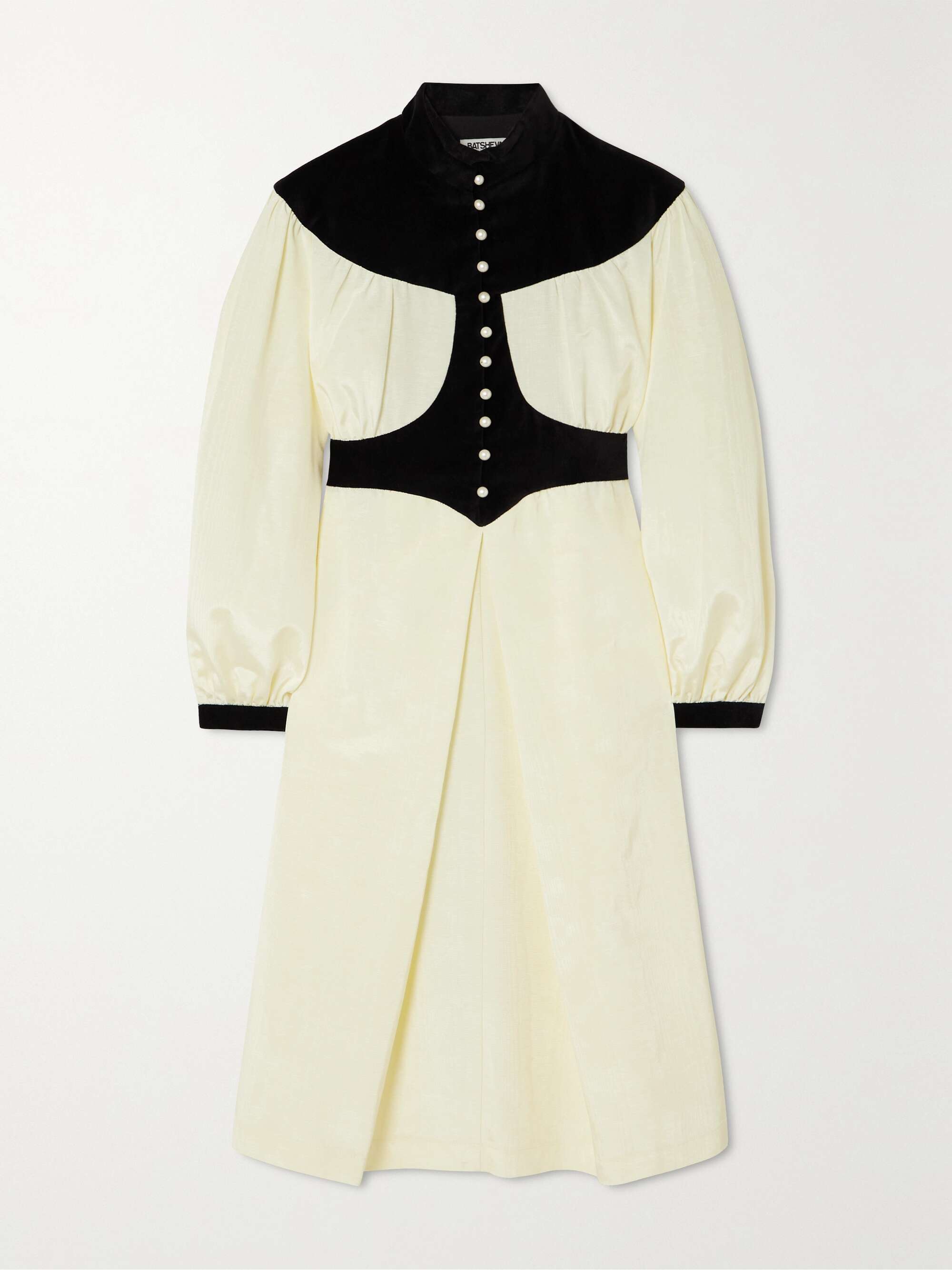 Cream Ashlyn two-tone velvet and moiré 