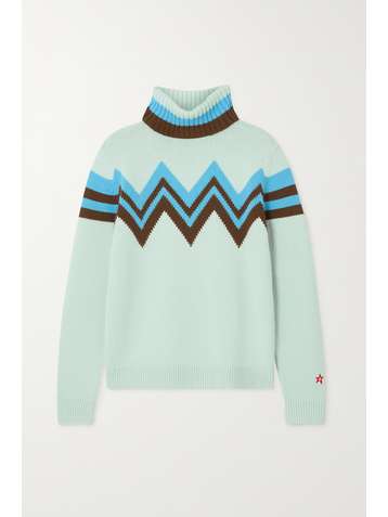 PERFECT MOMENT Alpine intarsia merino wool turtleneck sweater