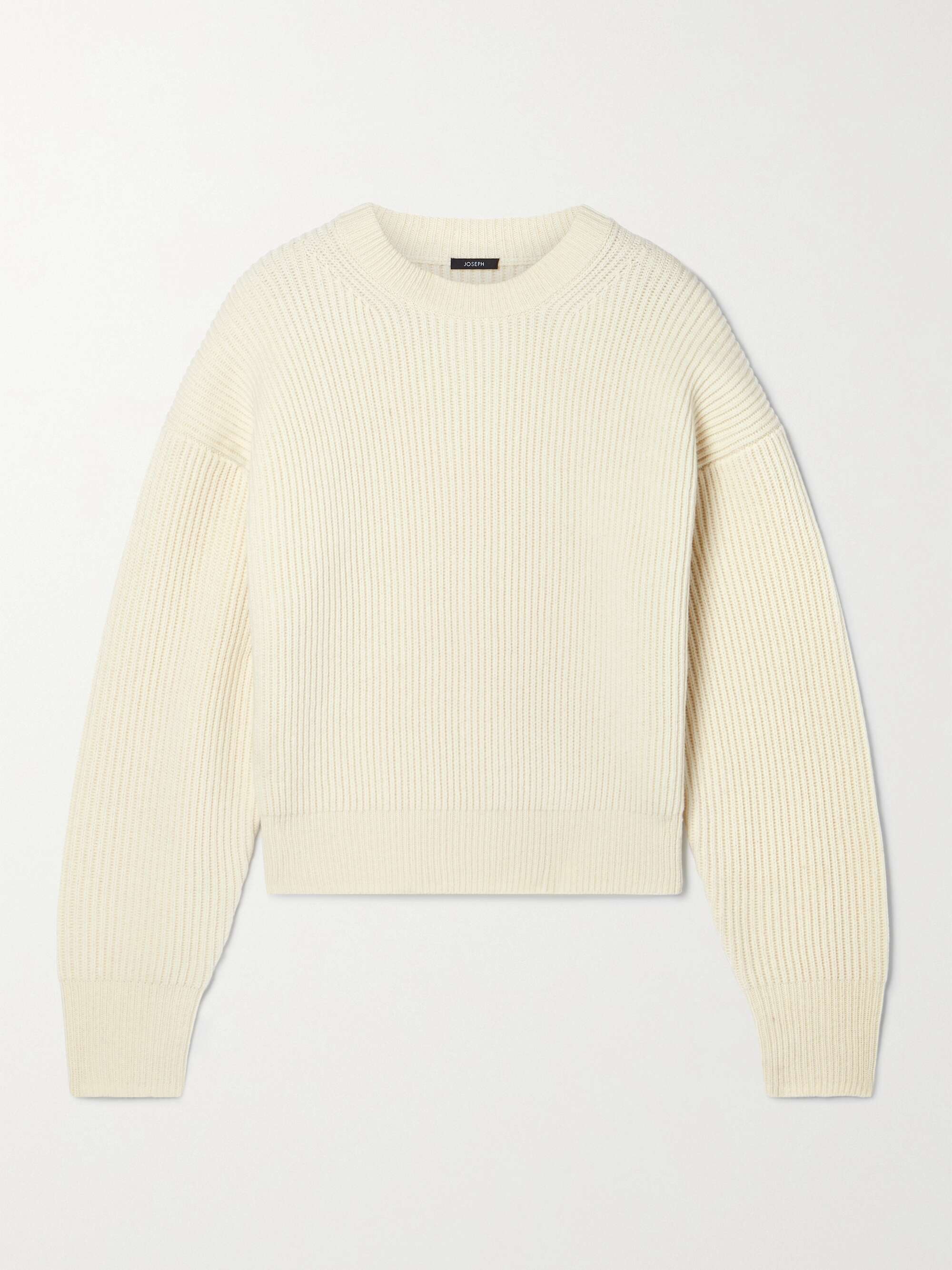 Ivory Ribbed merino wool sweater 