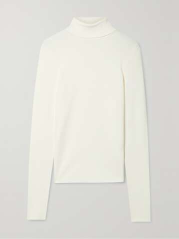 JOSEPH Silk-blend turtleneck top