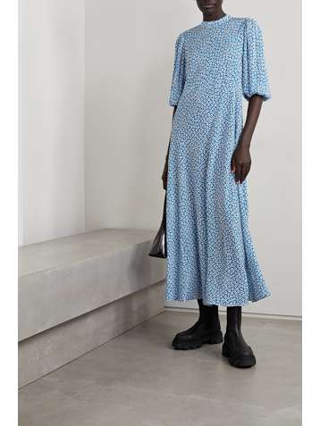 RIXO Chiara floral-print crepe de chine midi dress