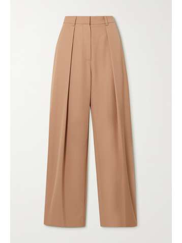 VICTORIA BECKHAM Pleated twill wide-leg pants