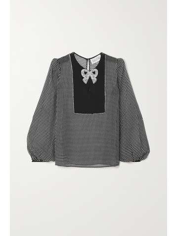 SALONI Tonya Bluse aus Crêpe de Chine aus Seide mit Punkten und Schleife