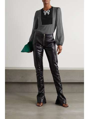 SALONI Tonya Bluse aus Crêpe de Chine aus Seide mit Punkten und Schleife