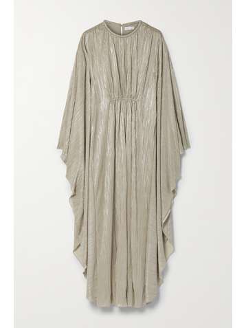JONATHAN SIMKHAI Farrah draped plissé-lamé gown