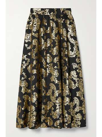 ALICE + OLIVIA Jupe midi en jacquard métallisé Earla