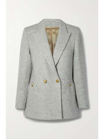 BLAZÉ MILANO Lady Anne Everyday double-breasted herringbone wool blazer