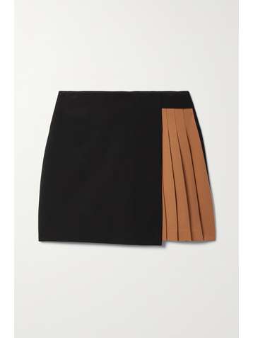 ALICE + OLIVIA Mini-jupe effet portefeuille en feutre à plis Toni