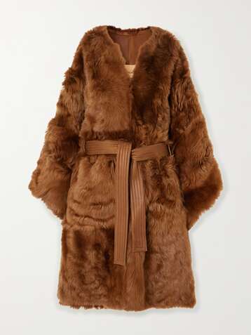 YVES SALOMON Belted shearling cape