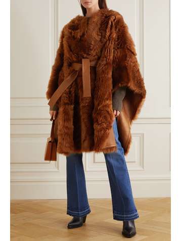 YVES SALOMON Belted shearling cape