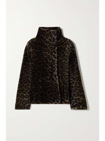 YVES SALOMON Leopard-print shearling jacket