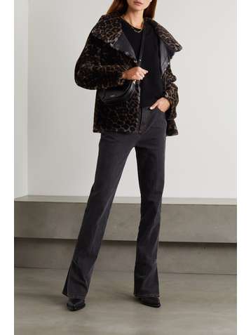 YVES SALOMON Leopard-print shearling jacket