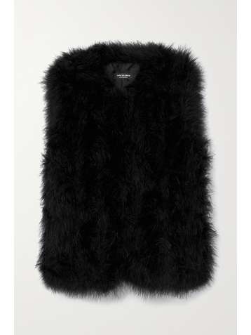 YVES SALOMON Feathered satin vest