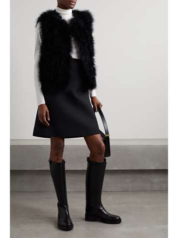 YVES SALOMON Feathered satin vest