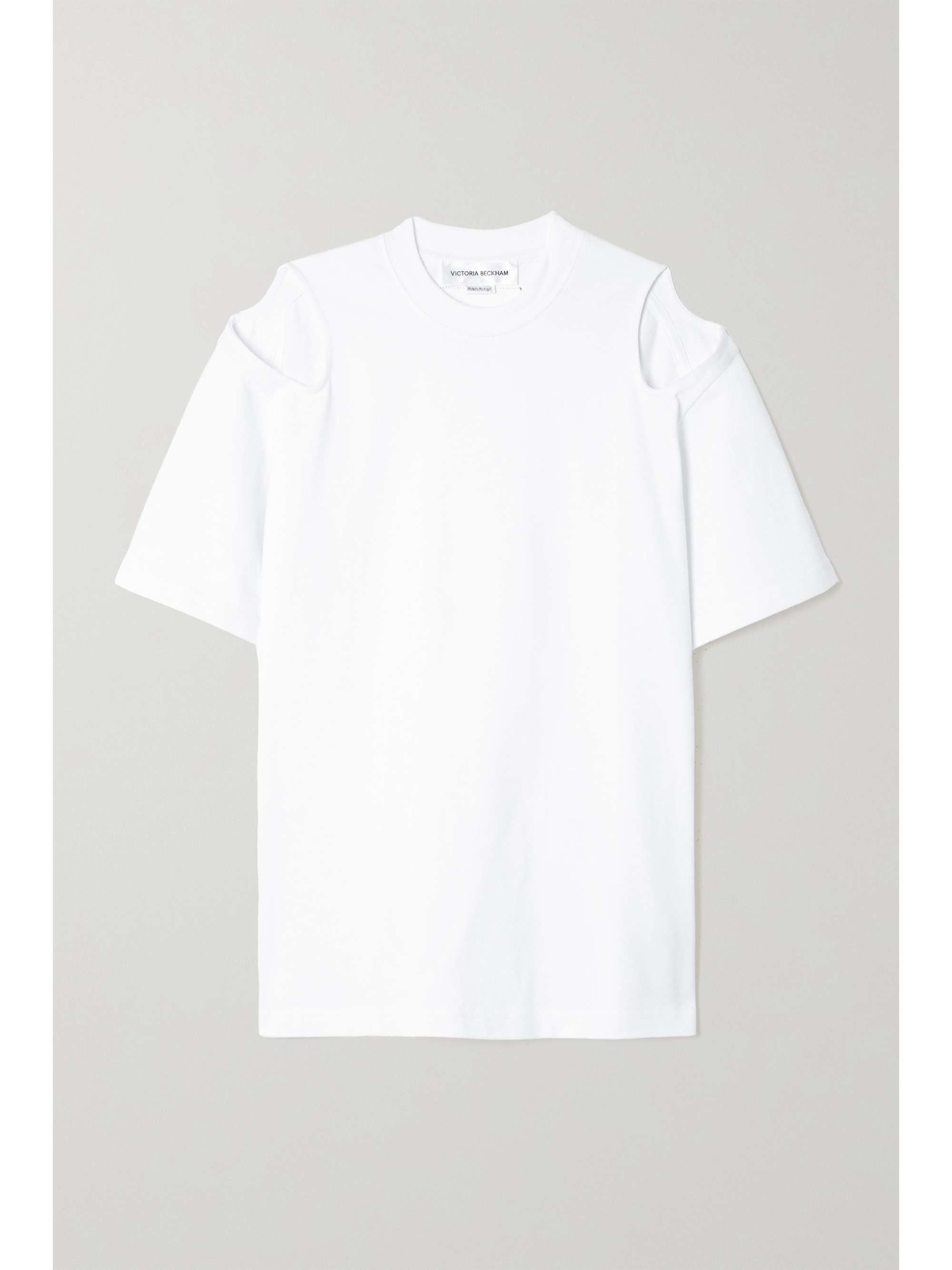White Cold-shoulder organic cotton T 