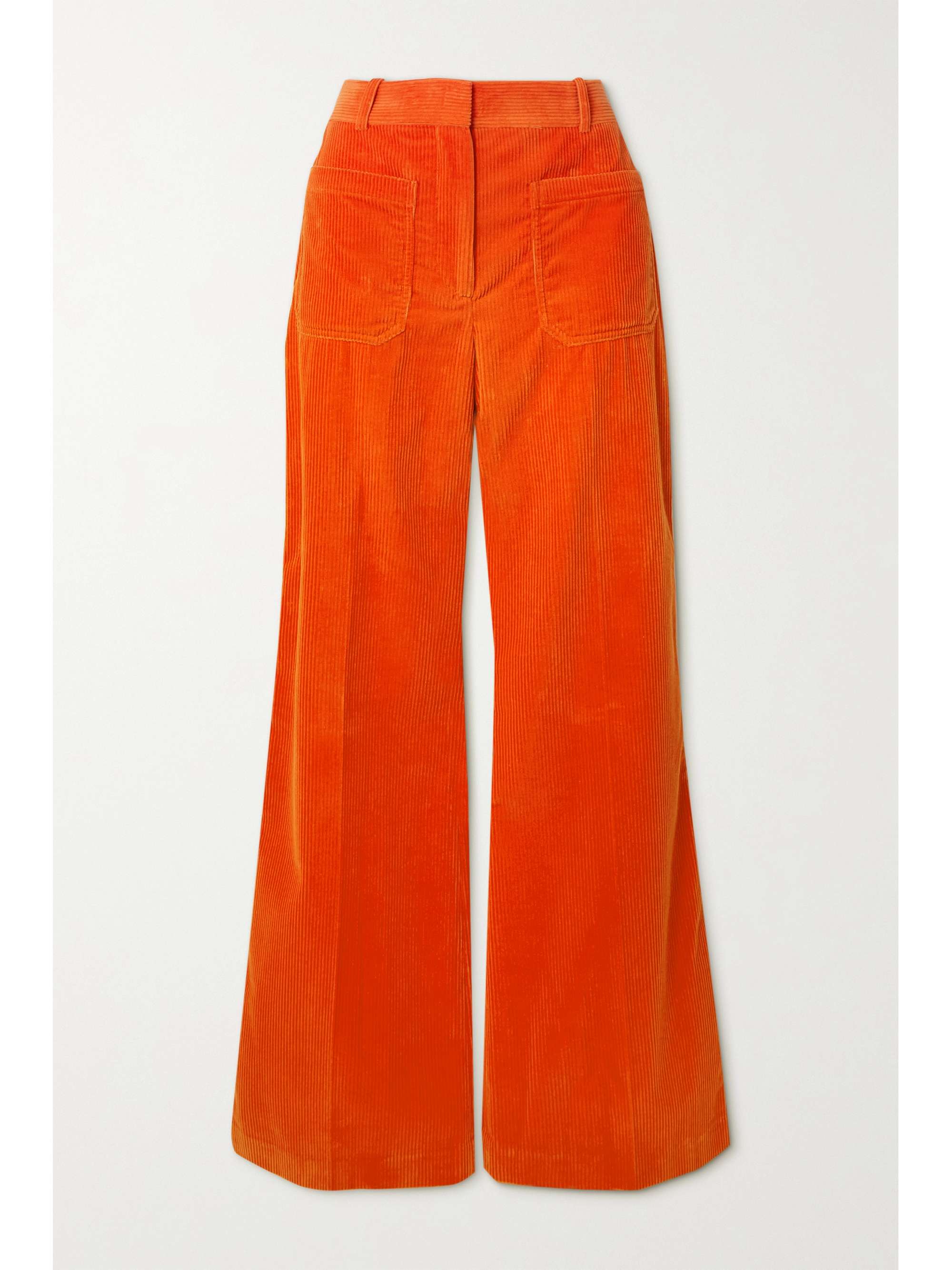 Orange Alina cotton-corduroy wide-leg 