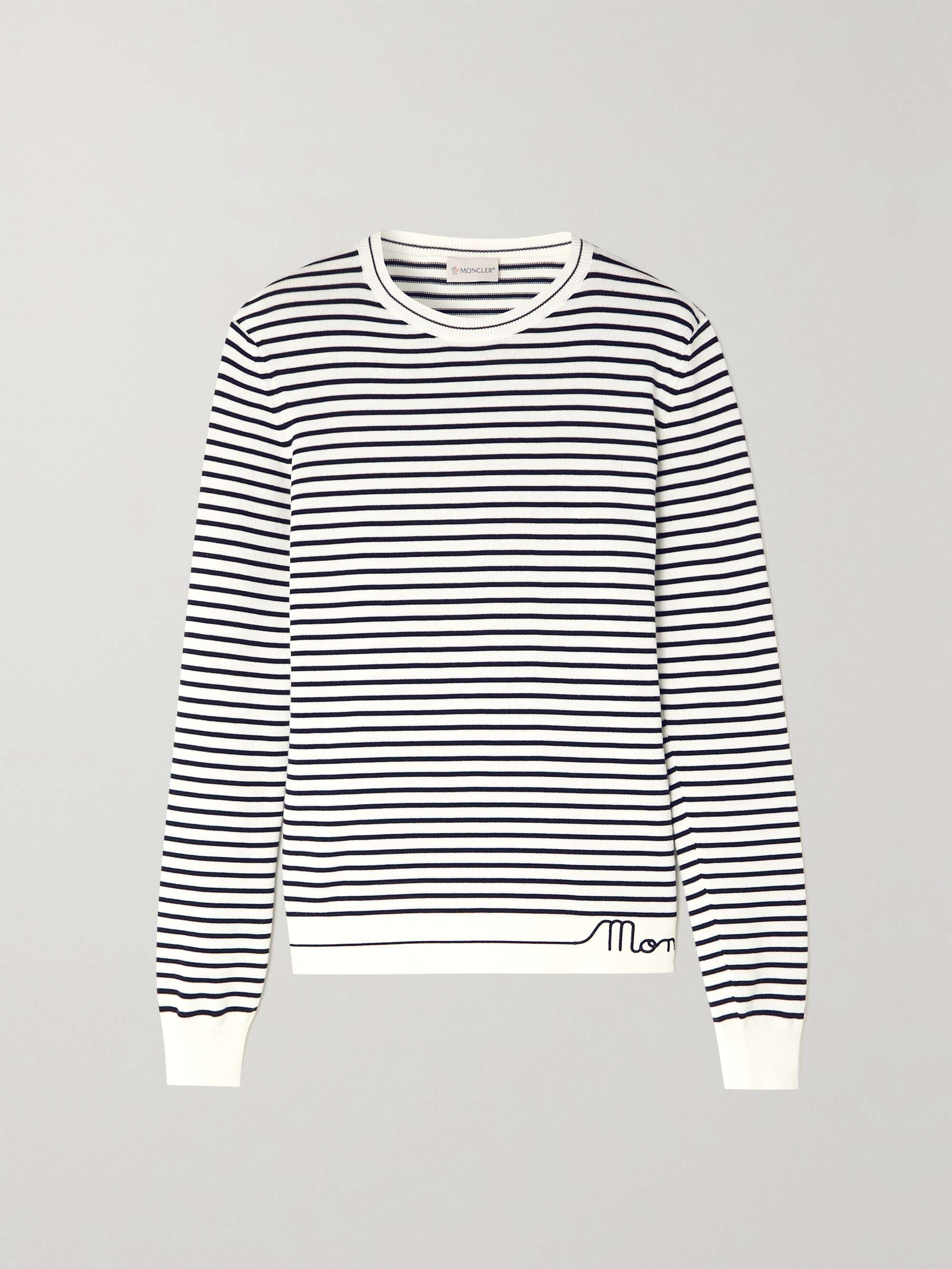 White Striped cotton sweater | MONCLER 