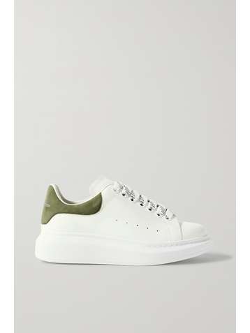 ALEXANDER MCQUEEN Sneakers aus Leder mit Velourslederbesatz und überstehender Sohle
