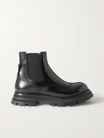 ALEXANDER MCQUEEN Bottines chelsea en cuir doublé de peau lainée