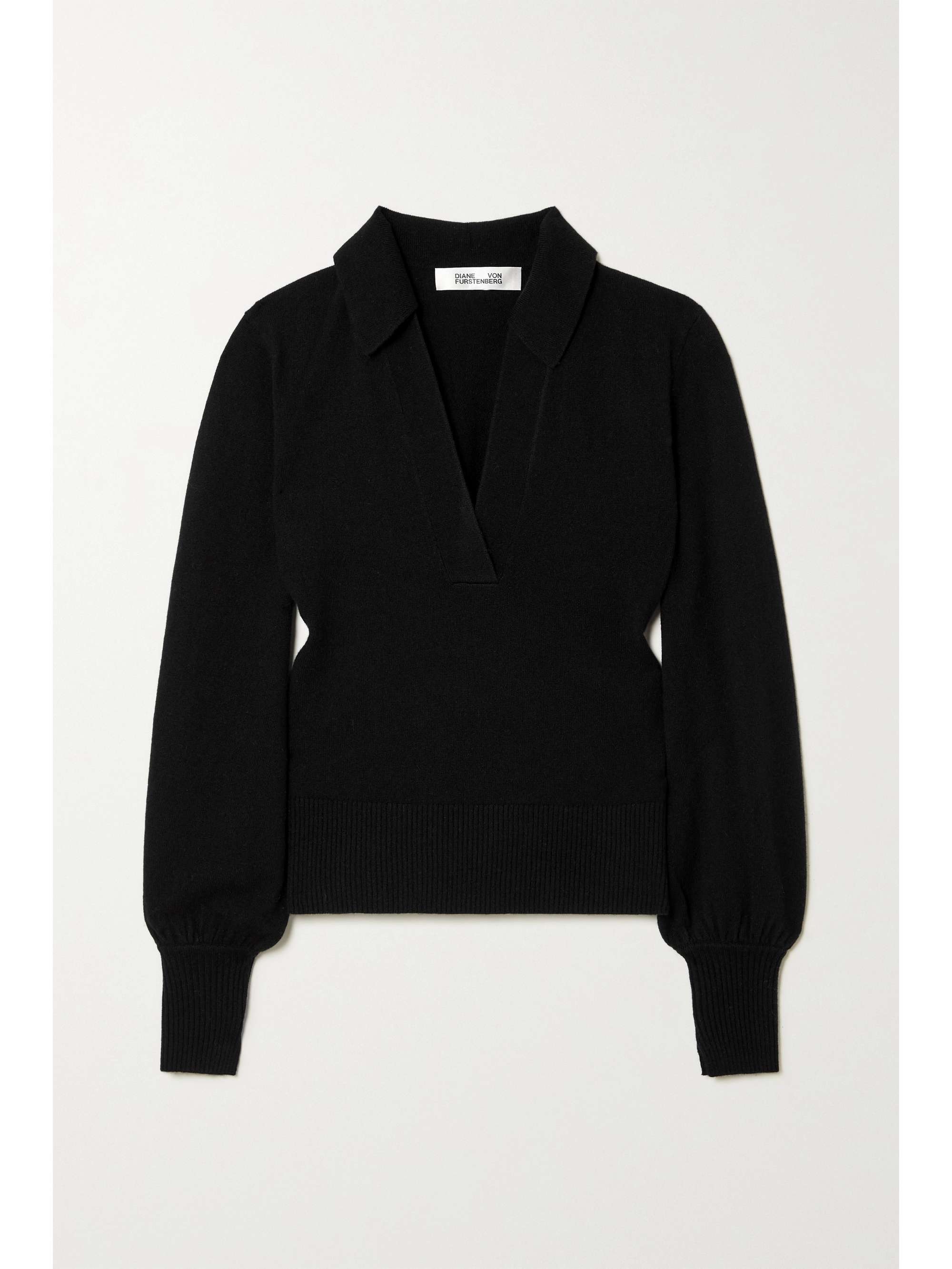 Black Rhodes wool and cashmere-blend 
